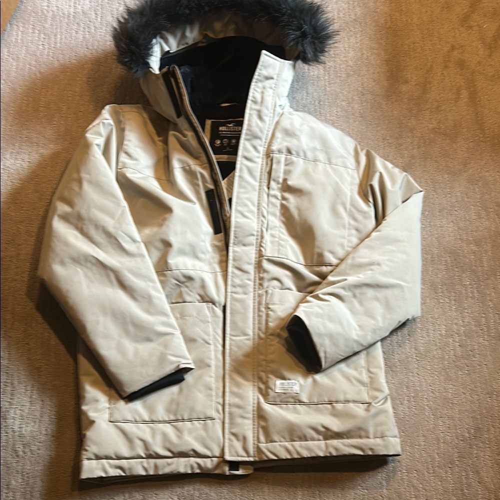 Hollister Beige Jacket with Logo Patch